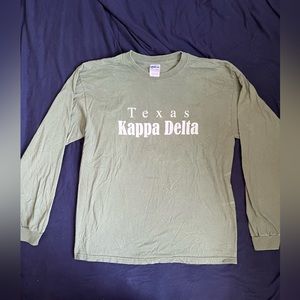 Size large Texas Kappa Delta sage green long sleeve Tshirt.